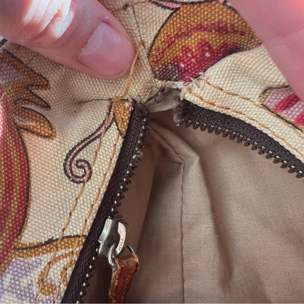 Lucky Brand Hummingbird Canvas & Suede Boho Shoulder Bag - Picture 5 of 11